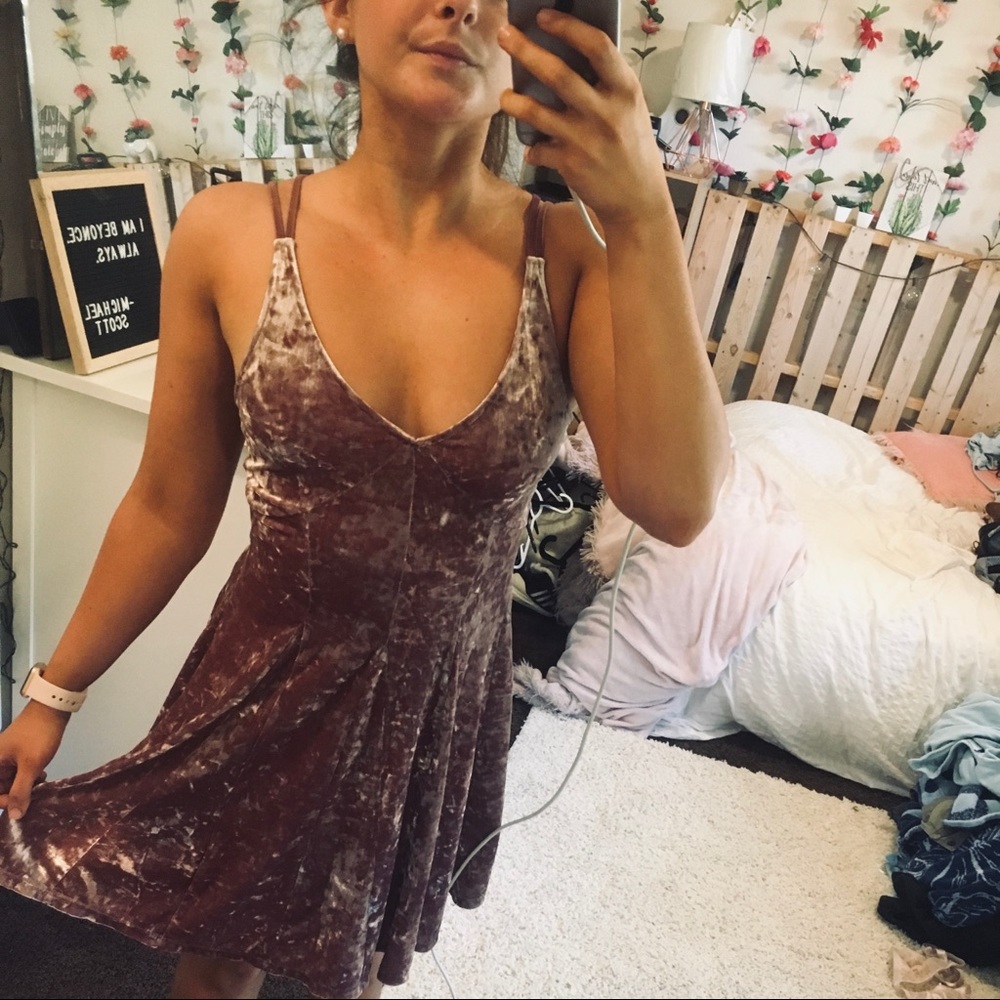 A&E Pink Velvet Dress